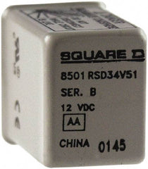 Square D - Electromechanical Plug-in General Purpose Relay - 5 Amp at 240 VAC, 4PDT, 12 VDC - Apex Tool & Supply
