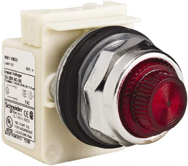 Schneider Electric - 28 V Red Lens Indicating Light - Screw Clamp Connector - Apex Tool & Supply