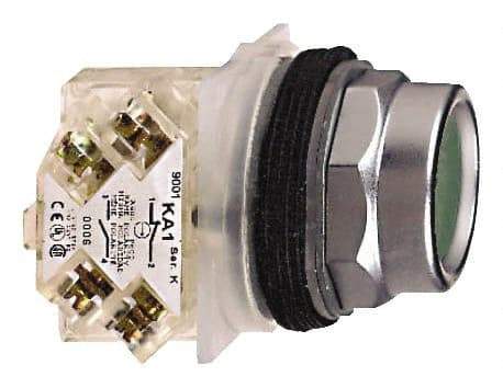 Schneider Electric - 30mm Mount Hole, Recessed, Pushbutton Switch with Contact Block - Octagon, Green Pushbutton, Momentary (MO) - Apex Tool & Supply