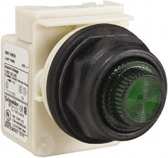 Schneider Electric - 120 V Green Lens Indicating Light - Round Lens, Screw Clamp Connector, Corrosion Resistant, Dust Resistant, Oil Resistant - Apex Tool & Supply