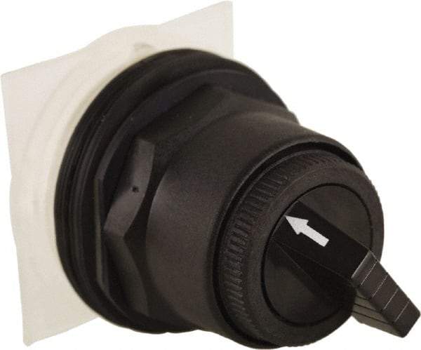Schneider Electric - 30mm Mount Hole, 2 Position, Knob and Pushbutton Operated, Selector Switch Only - Black, Maintained (MA), without Contact Blocks, Anticorrosive, Weatherproof, Dust and Oil Resistant - Apex Tool & Supply