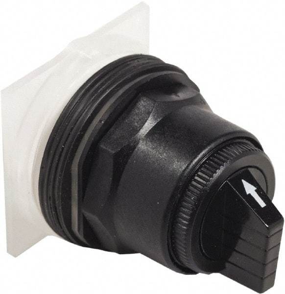 Schneider Electric - 30mm Mount Hole, 3 Position, Knob and Pushbutton Operated, Selector Switch Only - Black, Maintained (MA), without Contact Blocks, Anticorrosive, Weatherproof, Dust and Oil Resistant - Apex Tool & Supply
