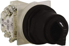 Schneider Electric - 30mm Mount Hole, 3 Position, Knob and Pushbutton Operated, Selector Switch - Black, Maintained (MA), Anticorrosive, Weatherproof, Dust and Oil Resistant - Apex Tool & Supply