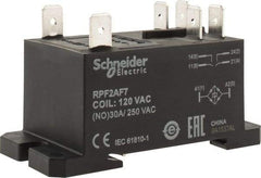Schneider Electric - 7,500 VA Power Rating, Electromechanical Plug-in General Purpose Relay - 20 Amp at 28 VDC, 25 at 28 VDC, 30 at 250/277 VAC, 2NO, 120 VAC - Apex Tool & Supply