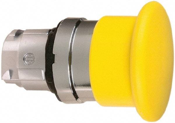 Schneider Electric - 22mm Mount Hole, Extended Mushroom Head, Pushbutton Switch Only - Round, Yellow Pushbutton, Nonilluminated, Momentary (MO) - Apex Tool & Supply