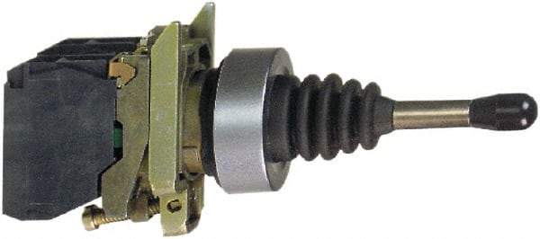 Schneider Electric - 3 Position, Multiple Amp Level, 54mm Long, -13 to 158°F, Round Handle, Maintained (MA) Joystick Controller Switch - 47mm High x 108mm Deep x 30mm Wide, IP66, 22mm Mount Hole Diameter - Apex Tool & Supply