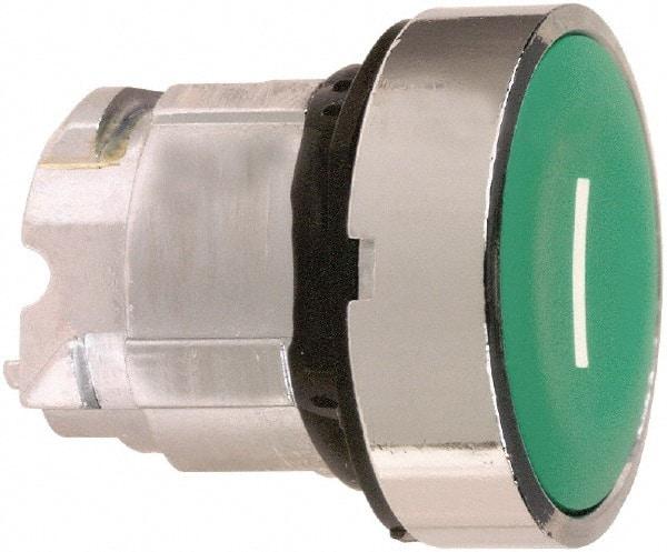 Schneider Electric - 22mm Mount Hole, Flush, Pushbutton Switch Only - Round, Green Pushbutton, Nonilluminated, Momentary (MO) - Apex Tool & Supply