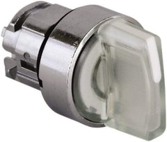 Schneider Electric - 22mm Mount Hole, 3 Position, Handle Operated, Selector Switch - White, Momentary (MO), Illuminated, Shock, Vibration and Water Resistant - Apex Tool & Supply