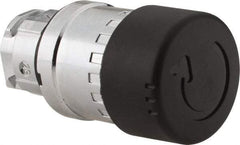 Schneider Electric - 22mm Mount Hole, Extended Mushroom Head, Pushbutton Switch Only - Round, Black Pushbutton, Nonilluminated, Maintained (MA) - Apex Tool & Supply