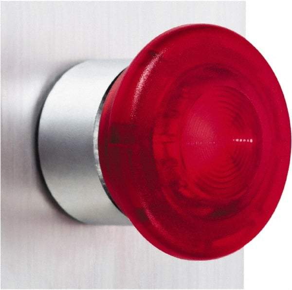 Schneider Electric - 22mm Mount Hole, Extended Mushroom Head, Pushbutton Switch Only - Round, Red Pushbutton, Illuminated, Maintained (MA) - Apex Tool & Supply