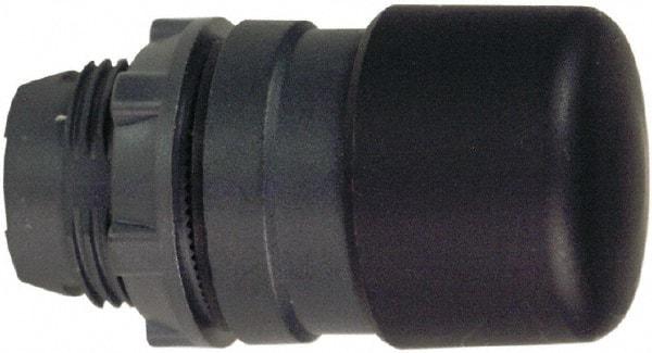 Schneider Electric - 22mm Mount Hole, Extended Mushroom Head, Pushbutton Switch Only - Round, Black Pushbutton, Nonilluminated, Momentary (MO) - Apex Tool & Supply