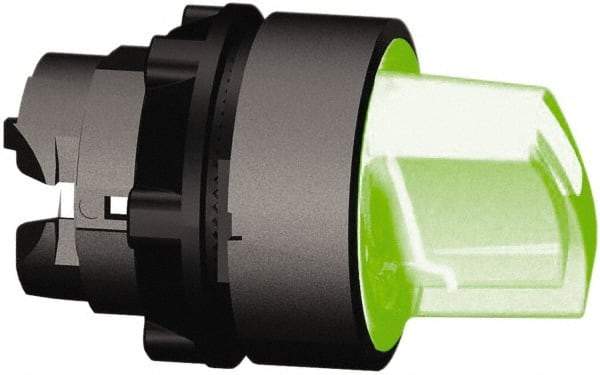Schneider Electric - 22mm Mount Hole, 2 Position, Handle Operated, Selector Switch Only - Green, Momentary (MO), Illuminated, Shock, Vibration and Water Resistant - Apex Tool & Supply