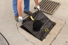 Eagle - 26" Long x 26" Wide, Nonwoven Geo-Textile Barrier Absorbent - 27" to 29" Drain, Black, Use to Seal off Spills From the Environment, Oil/Sediment - Apex Tool & Supply