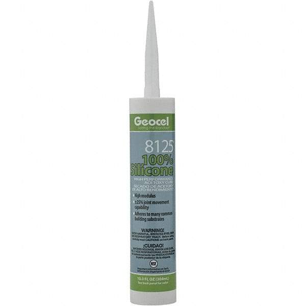 Geocel - 10.3 oz Tube White Silicone Cure Sealant - Outdoor - Apex Tool & Supply