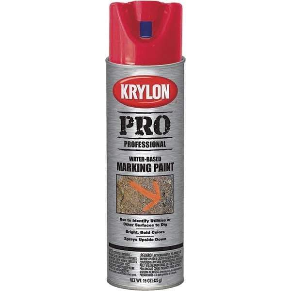 Krylon - 15 fl oz Red Marking Paint - Water Base Formula - Apex Tool & Supply