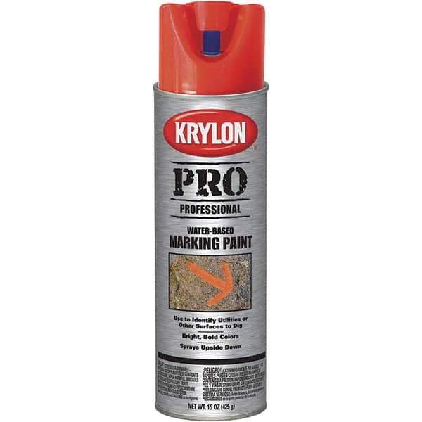 Krylon - 15 fl oz Red/Orange Marking Paint - Water Base Formula - Apex Tool & Supply