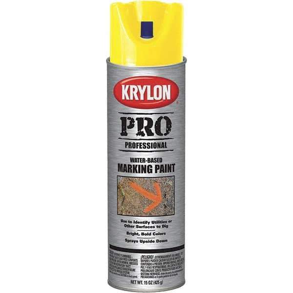 Krylon - 15 fl oz Yellow Marking Paint - Water Base Formula - Apex Tool & Supply
