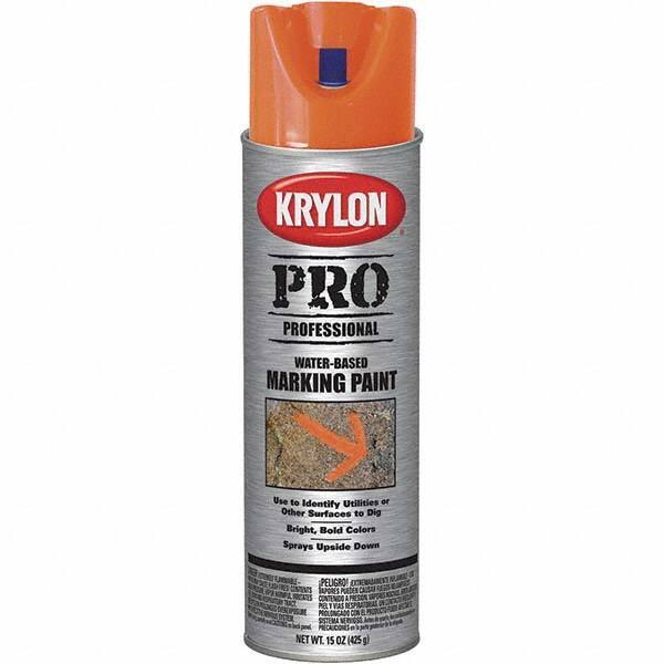 Krylon - 15 fl oz Orange Marking Paint - Water Base Formula - Apex Tool & Supply