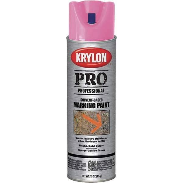 Krylon - 15 fl oz Pink Marking Paint - Solvent Base Formula - Apex Tool & Supply
