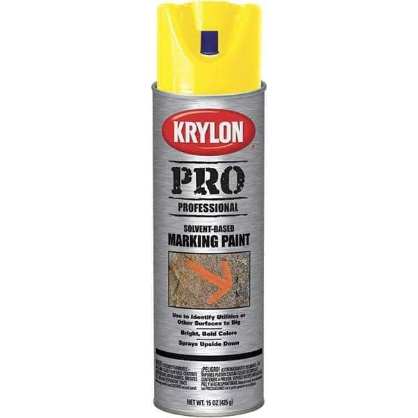Krylon - 15 fl oz Yellow Marking Paint - Solvent Base Formula - Apex Tool & Supply