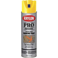 Krylon - 15 fl oz Yellow Marking Paint - Solvent Base Formula - Apex Tool & Supply