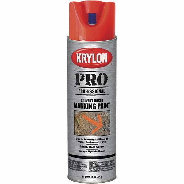 Krylon - 15 fl oz Red/Orange Marking Paint - Solvent Base Formula - Apex Tool & Supply