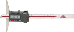 SPI - 0mm to 150mm ABS Plastic (Case) Electronic Depth Gage - 0.02mm Accuracy, 0.01mm Resolution, 4" Base Length - Apex Tool & Supply