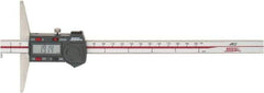 SPI - 0mm to 200mm ABS Plastic (Case) Electronic Depth Gage - 0.03mm Accuracy, 0.01mm Resolution, 4" Base Length - Apex Tool & Supply