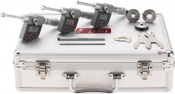 SPI - 0.275 to 0.5", IP65, Carbide Face Chrome Plated Finish, Electronic Inside Micrometer - 0.00005" Resolution, 0.00016" Accuracy, 53.5" Gage Depth - Apex Tool & Supply