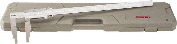 SPI - 0 to 450mm Stainless Steel Vernier Caliper - 0.02mm Graduation, 100mm Jaw Depth, 0.05mm Accuracy, Includes NIST Traceability Certificate - Apex Tool & Supply