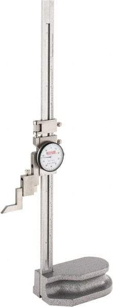 SPI - 12" Stainless Steel Dial Height Gage - 0.001" Graduation, Accurate to 0.0015", Dial Display - Apex Tool & Supply
