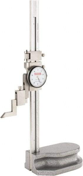 SPI - 8" Stainless Steel Dial Height Gage - 0.001" Graduation, Accurate to 0.001", Dial Display - Apex Tool & Supply