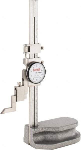 SPI - 6" Stainless Steel Dial Height Gage - 0.001" Graduation, Accurate to 0.001", Dial Display - Apex Tool & Supply