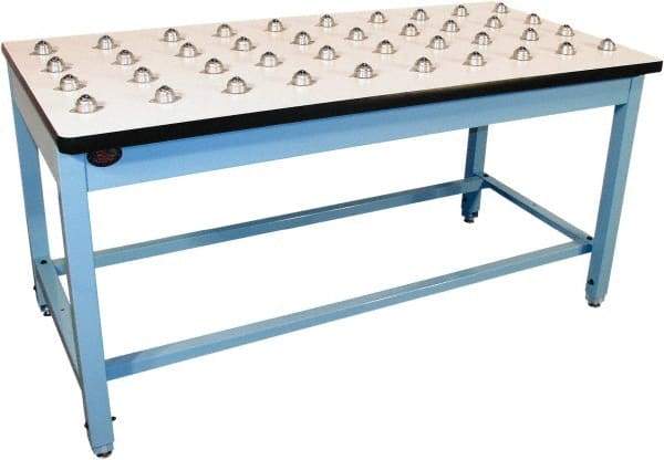 Proline - 60 Wide x 30" Deep x 30" High, Plastic Laminate Workbench - T-Molded Edge, Fixed Legs, Blue - Apex Tool & Supply