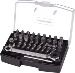 Paramount - 39 Piece, Screwdriver Bit Set - #000 to #3 Phillips, 0.7 to 5mm Hex, T4 to T40 & IP10 to IP27 Torx, #0 to #3 Pozidriv - Apex Tool & Supply