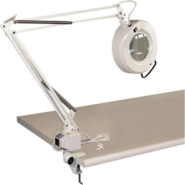 Proline - 45" Arm, Spring Suspension, Bracket Mount, Fluorescent, White, Magnifying Task Light - 22 Watts, 3 Diopter Magnification - Apex Tool & Supply