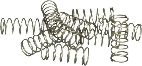 Acorn Engineering - 1/4" OD, 0.02" Wire, 0.65" Free Length, Compression Spring - 2.6 Lb Spring Rating, Stainless Steel - Apex Tool & Supply