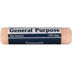 Rubberset - 1/4" Nap, 9" Wide Paint Roller Cover - Smooth Texture, Polyester - Apex Tool & Supply