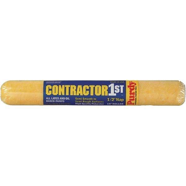 Purdy - 1/2" Nap, 18" Wide Paint Roller Cover - Smooth to Semi-Smooth Texture, Polyester - Apex Tool & Supply