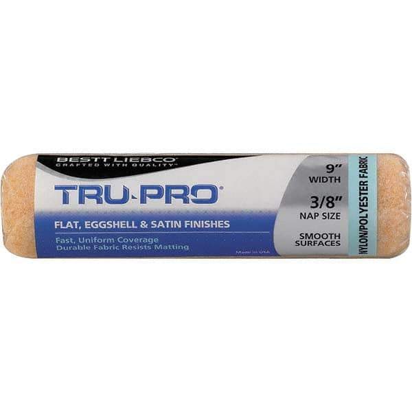 Bestt-Liebco - 3/8" Nap, 9" Wide Paint Roller Cover - Smooth Texture, Nylon & Polyester - Apex Tool & Supply