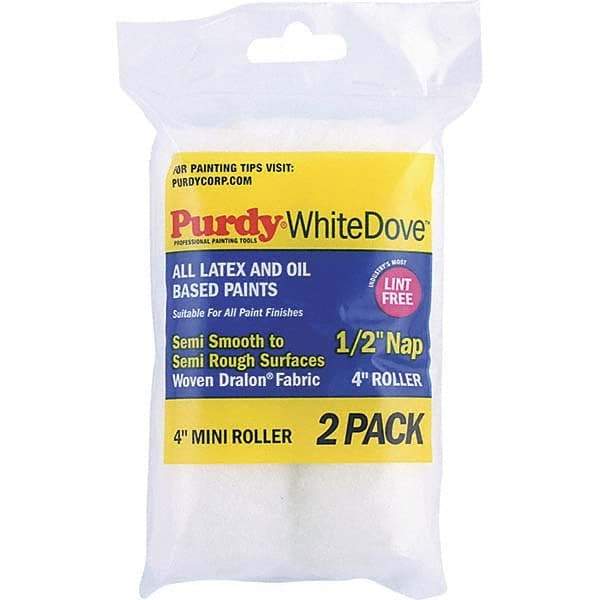 Purdy - 1/2" Nap, 4" Wide Paint Roller Cover - Smooth to Semi-Smooth Texture, Dralon - Apex Tool & Supply