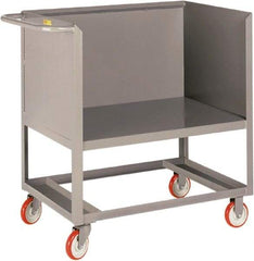 Little Giant - 1,200 Lb Capacity, 3-Sided Steel Raised Platform Box Truck - 37-1/2" Long x 18" Wide x 40" High, 5" Diam Polyurethane Wheels - Apex Tool & Supply
