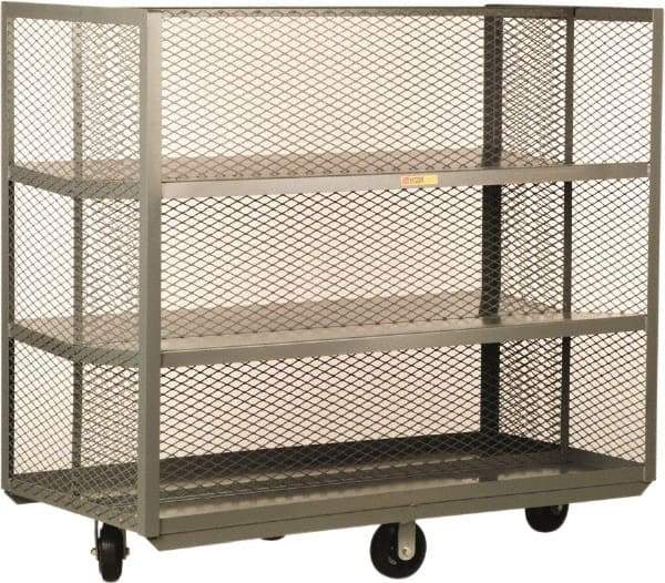 Little Giant - 1,600 Lb Capacity, 6 Shelf, Steel Pick-Pack Truck - 60" Long x 28" Wide x 56" High, 6" Diam Mold-On Rubber Wheels - Apex Tool & Supply