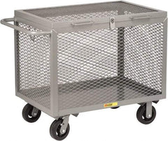 Little Giant - 2,000 Lb Capacity, 4-Sided Steel Box Truck - 65-1/2" Long x 30" Wide x 32" High, 6" Diam Mold-On Rubber Wheels - Apex Tool & Supply