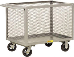 Little Giant - 2,000 Lb Capacity, 4-Sided Steel Box Truck - 53-1/2" Long x 30" Wide x 32" High, 6" Diam Mold-On Rubber Wheels - Apex Tool & Supply