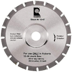 QEP - 6-3/16" Diam, 20mm Arbor Hole Diam, 20 Tooth Wet & Dry Cut Saw Blade - Tungsten Carbide-Tipped, Crosscut Action, Standard Round Arbor - Apex Tool & Supply