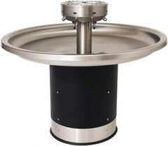 Acorn Engineering - Circular, Infrared Sensor, Floor Outlet Drain, 54" Diam, 8 Person Capacity, Stainless Steel & Vinylclad Galvanized Steel, Wash Fountain - 0.5 GPM - Apex Tool & Supply