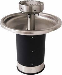 Acorn Engineering - Circular, Infrared Sensor, Floor Outlet Drain, 38-1/4" Diam, 6 Person Capacity, Stainless Steel & Vinylclad Galvanized Steel, Wash Fountain - 0.5 GPM - Apex Tool & Supply