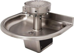 Acorn Engineering - Semi-Circular, Infrared Sensor, Wall Outlet Drain, 38" Diam, 4 Person Capacity, Stainless Steel, Wash Fountain - 0.5 GPM - Apex Tool & Supply