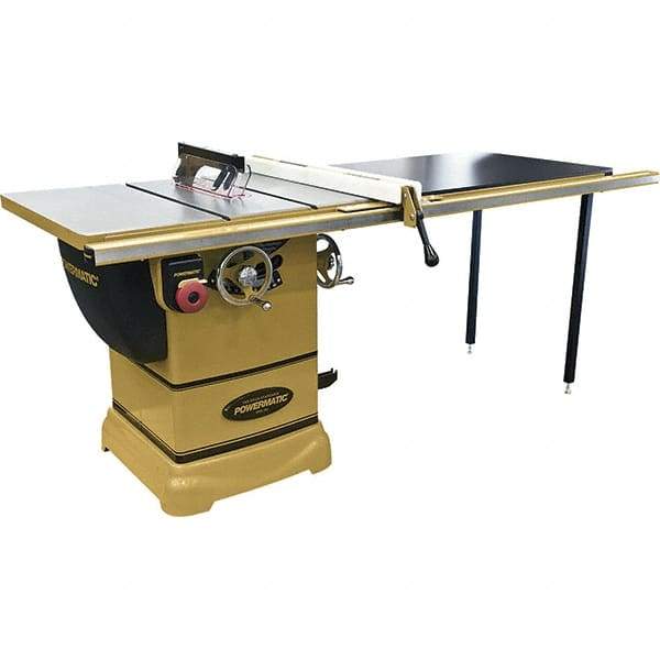 Jet - 10" Blade Diam, 5/8" Arbor Diam, 1 Phase Table Saw - 115/230 Volt, 3-1/8" Cutting Depth - Apex Tool & Supply